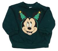 Tmavozelená mikina s Mickeym zn. H&M