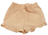 Meruňkovo-biele kockované kraťasy Primark