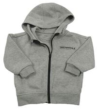 Sivá prepínaci mikina s nápisom a kapucňou Primark
