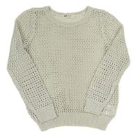 Strieborný trblietavý perforovaný sveter H&M
