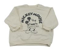 Smotanová mikina s nápisom a Mickeym H&M