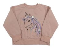 Svetloružová mikina s jednorožcom PRIMARK