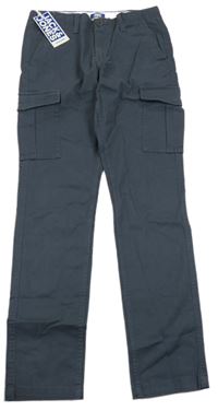 Nové - tmavošedé plátěné chino kalhoty s kapsami Jack & Jones