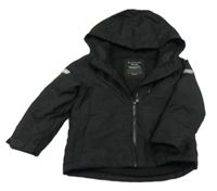 Čierna šušťáková zateplená bunda s kapucňou Primark