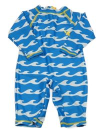 Modro-biely vzorovaný UV overal