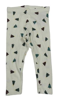 Bílé žebrované legíny se stromky Primark