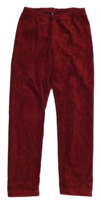 Vínové rebrované zamatové legíny