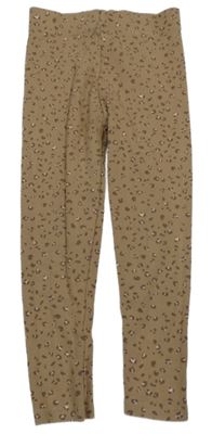 Hnědé žebrované vzorované legíny Next