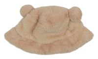 Pudrový kožušinový podšitý klobúk