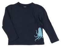 Tmavomodrá ľahká mikina s chobotnicí Lupilu