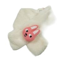 Nové - bílá kožešinová šála s 3D králíkem 