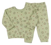 2 set - zelená mikina s kočkami + tepláky Primark