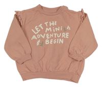 Svetloružová mikina s nápismi H&M