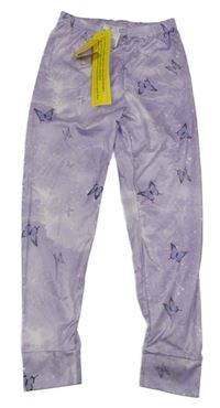 Nové - fialové rebrované legíny s motýlikmi shein