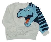 Biela ľahká mikina s modrým dinem