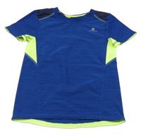 Modro-zelené melírované športové funkčné tričko Domyos