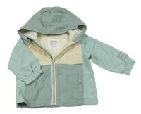 Zeleno-smetanová šusťáková jarní bunda s kapucí F&F