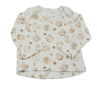 Bílé pyžamové triko s medvědy Nutmeg