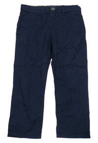 Tmavomodré plátenné chino nohavice H&M