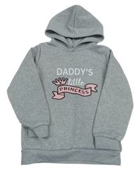 Sivá melírovaná mikina s nápisom a kapucňou