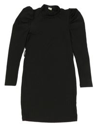 Čierne rebrované šaty shein