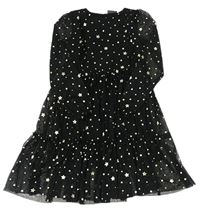 Čierne tylové šaty s hviezdami Destination