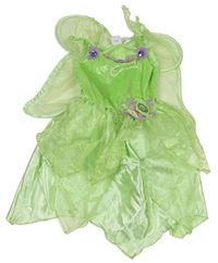 Kockovaným - Zelenkavé šaty s křídly - Zvonilka Disney