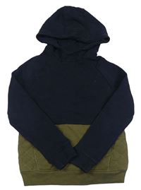 Tmavomodro-khaki mikina s kapucňou M&S