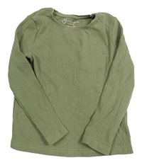 Khaki rebrované tričko Primark