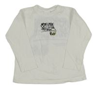 Bílé triko s nápisy a sluchátky Zara