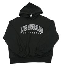 Černá mikina s nápisem a kapucí Shein