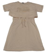 Svetloružové teplákové šaty s nápisom River Island