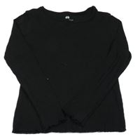 Čierne rebrované tričko H&M