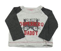 Svetlošedá -tmavosivé tričko s Batmanem Early Days