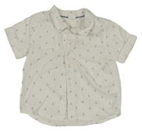 Bílá košile s kotvami H&M