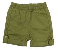 Khaki plátenné kraťasy