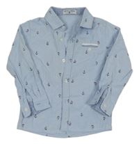 Svetlomodrá košeľa s loďkami