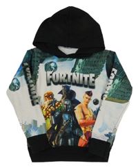 Čierno-bielo-farebná mikina s kapucí - Fortnite