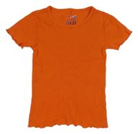 Oranžové rebrované tričko Tchibo