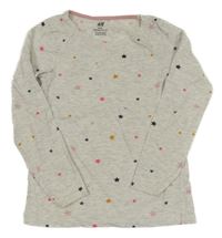 Svetlošedá -farebné melírované tričko s hviezdami H&M
