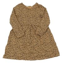 Béžovo-čierne šaty s leopardím vzorom H&M