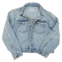 Světlemodrá riflová prošoupaná crop bunda Primark