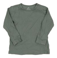 Zelené rebrované tričko H&M