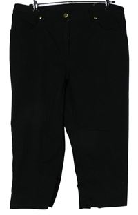 Dámske čierne skinny elastické capri rifle