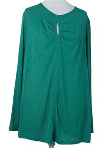 Dámske zelené průsvitné tričko s prestrihom TU