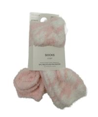 Nové - Dámske ružovo-biele vzorované chupaté ponožky Primark