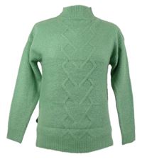 Dámský světlezelený vzorovaný svetr se stojáčkem George 