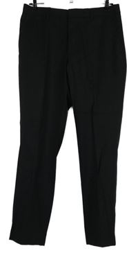 Nové - Pánské černé společenské kalhoty s puky M&S vel. 32/29