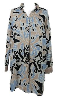 Dámska ružovo-čierno-modrá vzorovaná blúzková á tunika Gina Benotti