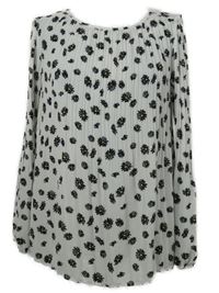 Dámská bílá plisovaná halenka s květy S. Oliver 